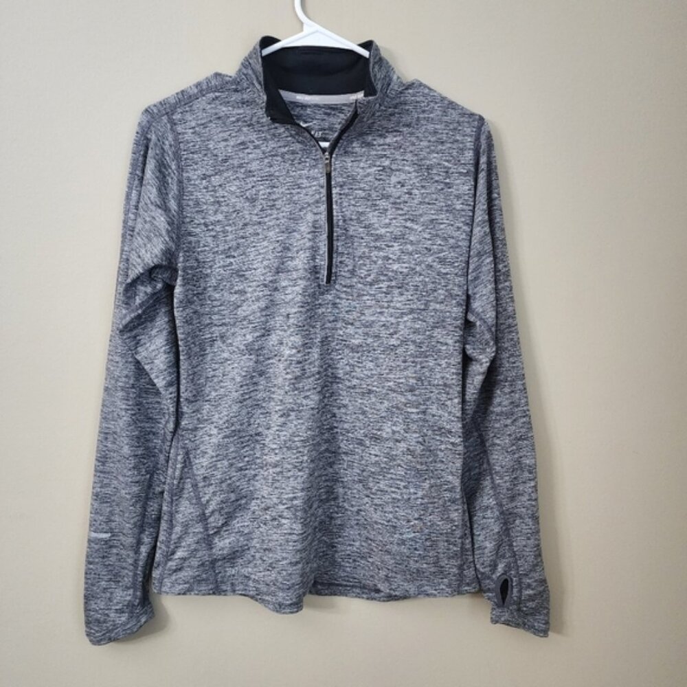 Nike size M Dri fit gray 1/4 zip running top jacket lightweight.  Thumb holes